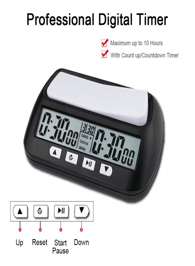 Eacam Chess Clock Digital Timer - Eacam 3 In 1 Count Down Game Timer, with Bonus Delay Count Down up Alarm, for International Chess Game, Pro Players, Board Games for All Ages - Image 4